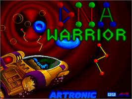 Title screen of Dna Warrior on the Commodore Amiga.