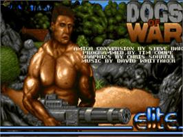 Title screen of Dogs Of War on the Commodore Amiga.