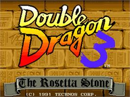 Title screen of Double Dragon 3 - The Rosetta Stone on the Commodore Amiga.