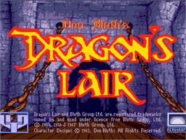 Title screen of Dragon's Lair on the Commodore Amiga.