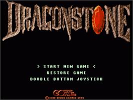 Title screen of Dragonstone on the Commodore Amiga.