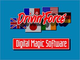 Title screen of Drivin' Force on the Commodore Amiga.