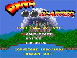 Title screen of Dynablaster on the Commodore Amiga.