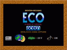 Title screen of Eco on the Commodore Amiga.