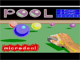 Title screen of Electronic Pool on the Commodore Amiga.