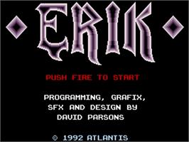 Title screen of Erik on the Commodore Amiga.