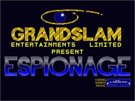 Title screen of Espionage on the Commodore Amiga.