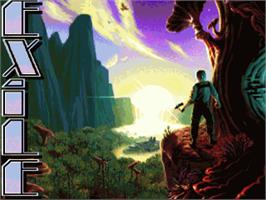 Title screen of Exile on the Commodore Amiga.