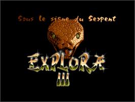 Title screen of Explora III: Sous Le Signe Du Serpent on the Commodore Amiga.