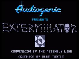 Title screen of Exterminator on the Commodore Amiga.