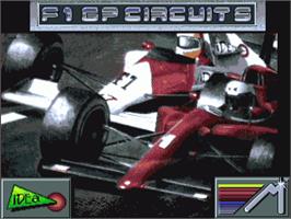Title screen of F1 Gp Circuits on the Commodore Amiga.