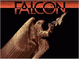 Title screen of Falcon on the Commodore Amiga.