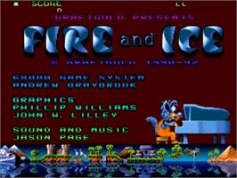 Title screen of Fire And Ice on the Commodore Amiga.