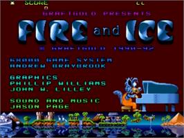 Title screen of Fire and Ice on the Commodore Amiga.
