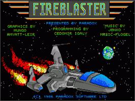 Title screen of Fireblaster on the Commodore Amiga.