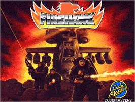 Title screen of Firehawk on the Commodore Amiga.