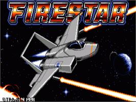 Title screen of Firestar on the Commodore Amiga.