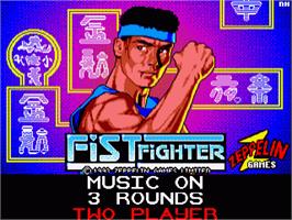 Title screen of Fist Fighter on the Commodore Amiga.