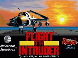 Title screen of Flight of the Intruder on the Commodore Amiga.