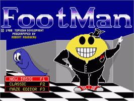 Title screen of Footman on the Commodore Amiga.