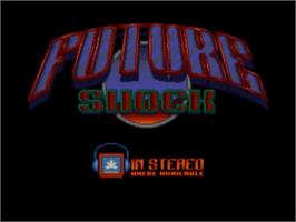 Title screen of Future Shock on the Commodore Amiga.