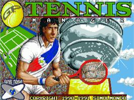 Title screen of G.P. Tennis Manager on the Commodore Amiga.