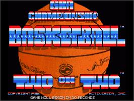 Title screen of GBA Championship Basketball: Two-on-Two on the Commodore Amiga.