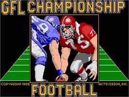 Title screen of GFL Championship Football on the Commodore Amiga.