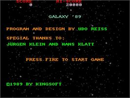 Title screen of Galaxy '89 on the Commodore Amiga.