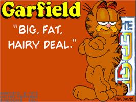 Title screen of Garfield: Big, Fat, Hairy Deal on the Commodore Amiga.