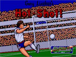 Title screen of Gary Lineker's Hot-shot! on the Commodore Amiga.