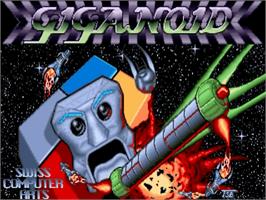 Title screen of Giganoid on the Commodore Amiga.