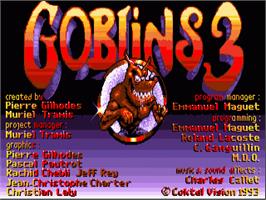 Title screen of Goblins 3 on the Commodore Amiga.