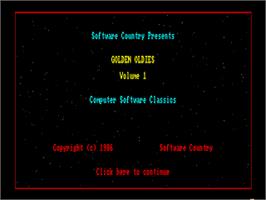 Title screen of Golden Oldies Vol. 1: Computer Software Classics on the Commodore Amiga.