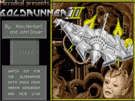 Title screen of Goldrunner 2 on the Commodore Amiga.