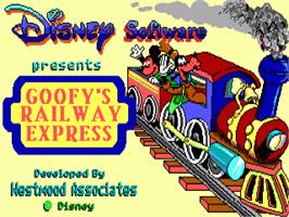 Title screen of Goofy's Railway Express on the Commodore Amiga.