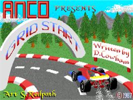 Title screen of Grid Start on the Commodore Amiga.