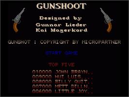 Title screen of Gunshoot on the Commodore Amiga.