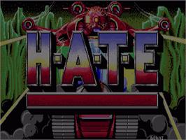 Title screen of H.a.t.e. - Hostile All Terrain Encounter on the Commodore Amiga.