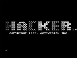 Title screen of Hacker on the Commodore Amiga.
