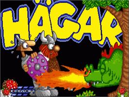 Title screen of Hagar The Horrible on the Commodore Amiga.
