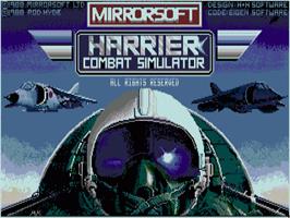 Title screen of Harrier Combat Simulator on the Commodore Amiga.