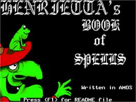 Title screen of Henrietta's Book Of Spells on the Commodore Amiga.