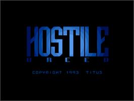 Title screen of Hostile Breed on the Commodore Amiga.