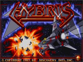 Title screen of Hybris on the Commodore Amiga.