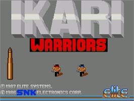 Title screen of Ikari Warriors on the Commodore Amiga.