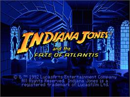 Title screen of Indiana Jones and the Fate of Atlantis: A Graphic Adventure on the Commodore Amiga.