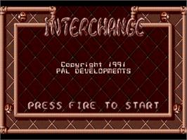Title screen of Insector Hecti in The Interchange on the Commodore Amiga.