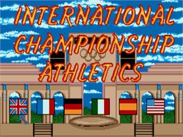 Title screen of International Championship Athletics on the Commodore Amiga.