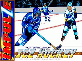 Title screen of International Ice Hockey on the Commodore Amiga.